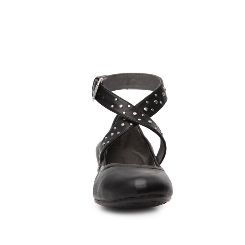 Adrienne Vittadini Leather Ankle Strap Ballet Flat